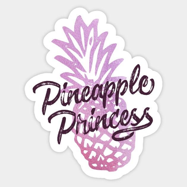 Pineapple Princess Sticker by GoAwayGreen